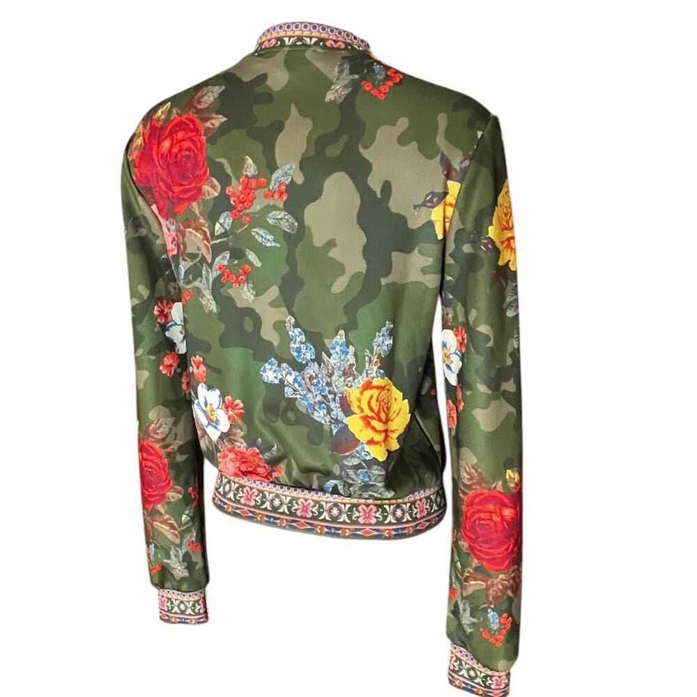 Jealous Tomato‎ Mixed Print Floral Cropped Bomber Jacket Sz S - Picture 5 of 8